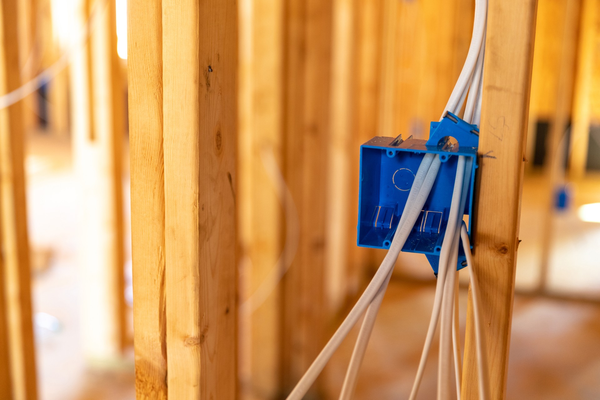 Eletrical wiring in box of new home during building phase